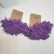 Load image into Gallery viewer, Fluffy Hoop Purple Earrings
