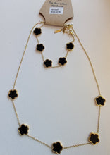 Load image into Gallery viewer, VanCleaf Clover dupe (Set) - Necklace &amp; Bracelet - Black
