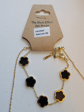 Load image into Gallery viewer, VanCleaf Clover dupe (Set) - Necklace &amp; Bracelet - Black
