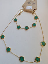Load image into Gallery viewer, VanCleaf Clover dupe (Set) - Necklace &amp; Bracelet - Green

