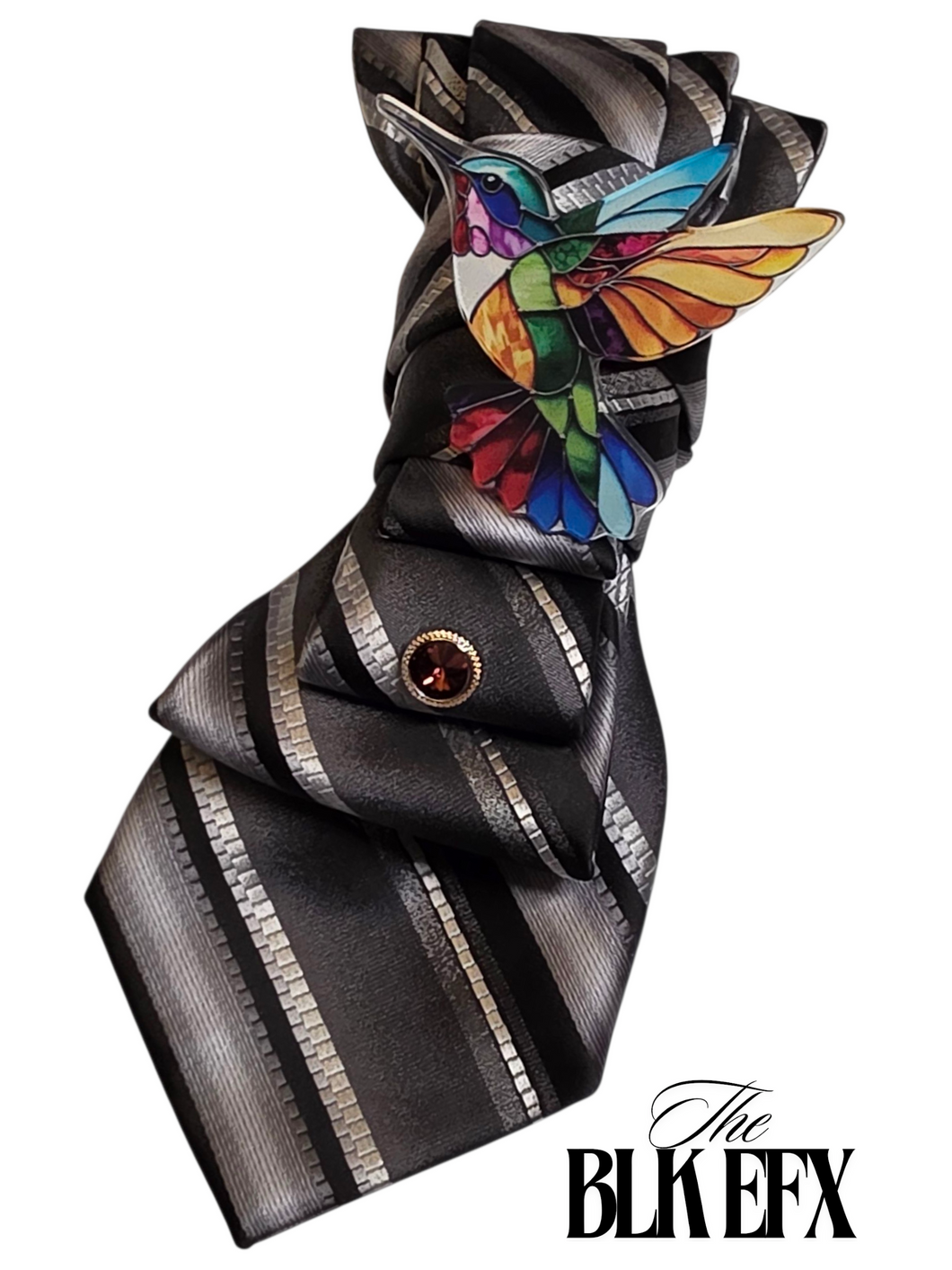 Custom Cutie 𝑻𝒊𝒆𝒔 - Black stripped w/Mosaic
