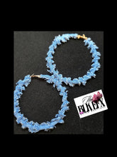 Load image into Gallery viewer, Denim Wrapped Hoops
