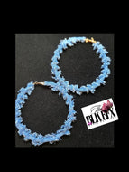 Denim Wrapped Hoops