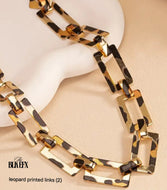 leopard printed linked necklace
