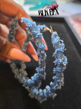Load image into Gallery viewer, Denim Wrapped Hoops
