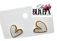 Pearly Heart framed Earrings