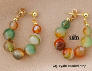 agate beaded drop earrings