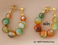 agate beaded drop earrings