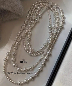 70" silver continuous pearl