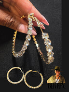 Gold jewel hoops
