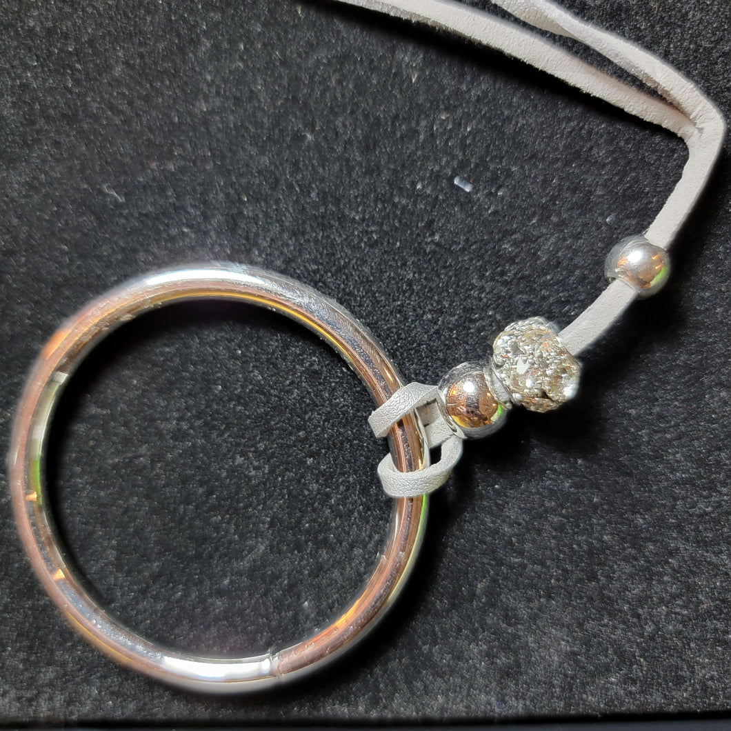 PAPARAZZI Gray Suede Pendent Necklace