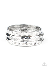 Load image into Gallery viewer, PAPARAZZI Revved Up Rhinestones - Silver Bracelets
