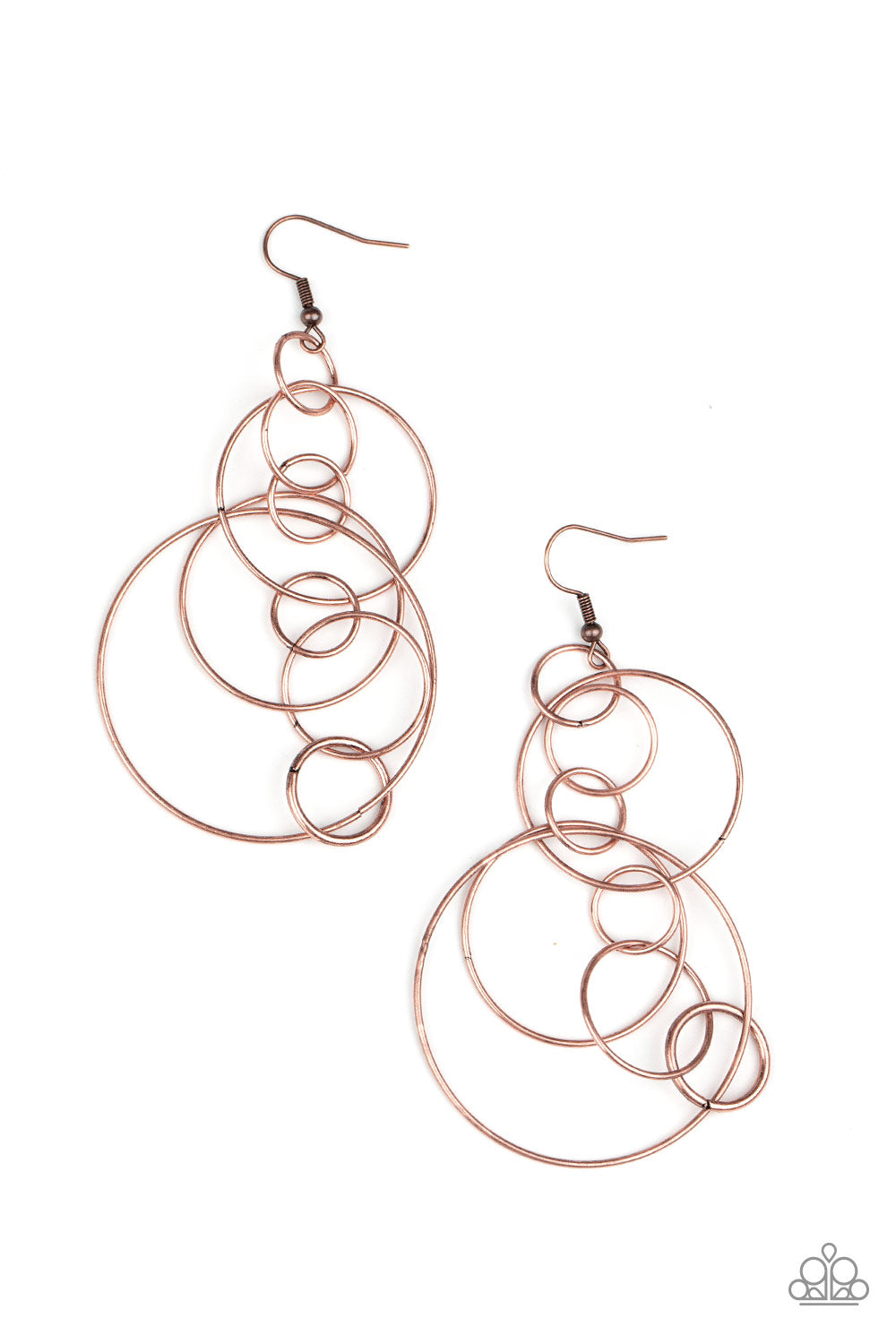 PAPARAZZI Running Circles Around You - Copper EARRINGS