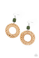 PAPARAZZI Wildly Wicker - Green EARRINGS