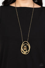 Load image into Gallery viewer, PAPARAZZI Luminous Labyrinth - Brass NECKLACE
