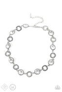 PAPARAZZI Rhinestone Rollout - White Choker Necklace