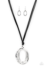 Load image into Gallery viewer, PAPARAZZI Long OVAL-due - Black NECKLACE
