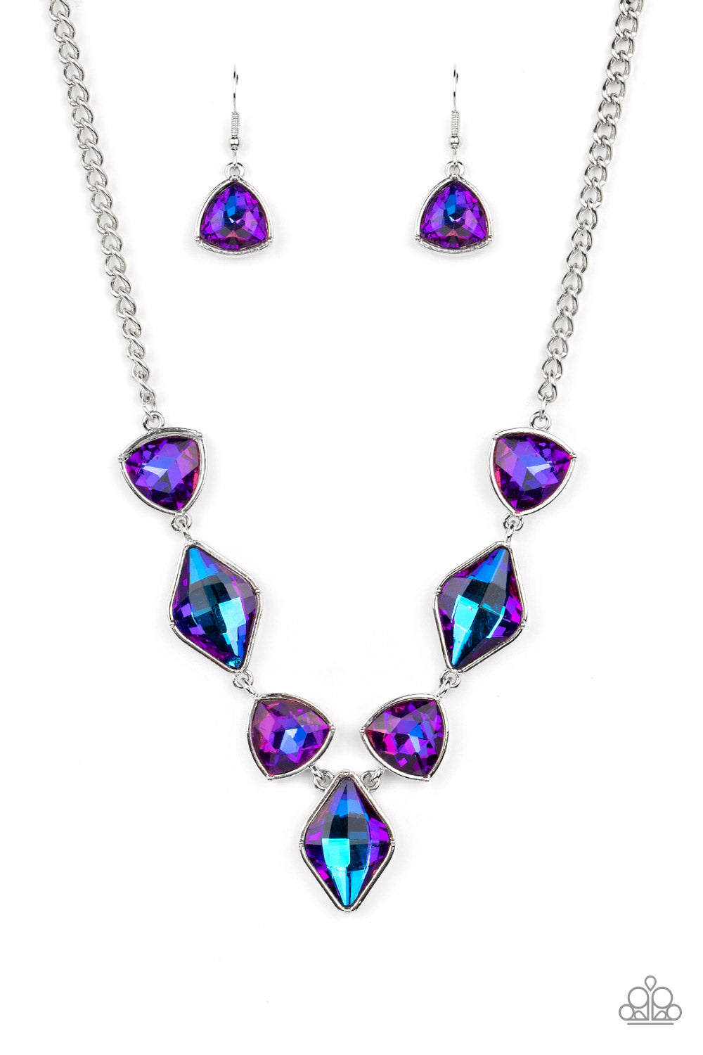 PAPARAZZI Glittering Geometrics - Purple NECKLACE
