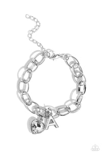 PAPARAZZI Guess Now Its INITIAL - White - A BRACELETS