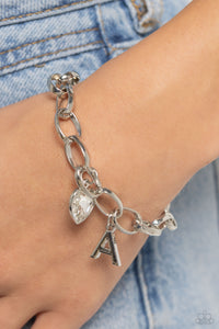 PAPARAZZI Guess Now Its INITIAL - White - A BRACELETS