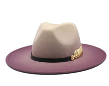 Load image into Gallery viewer, ((PRE-ORDER)) Purple &amp; Cream Ombre Fidora Hat

